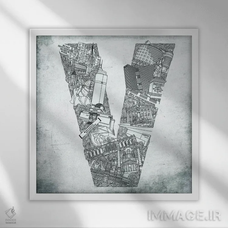 تابلو وین اثر فایو بای فایو کالکتیو - نمای قابدار سفید