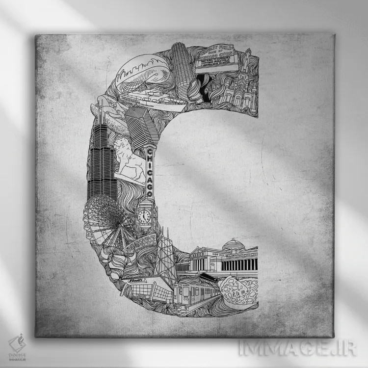 تابلو شیکاگو اثر فایو بای فایو کالکتیو - نمای روبهرو روی دیوار