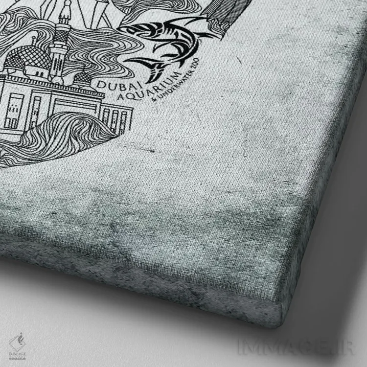 تابلو دبی اثر فایو بای فایو کالکتیو - نمای نزدیک بافت بوم