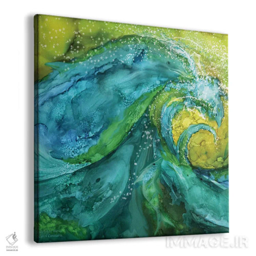 تابلو امواج دلفین اثر کارول کاوالاریس - نمای پرسپکتیو محصول