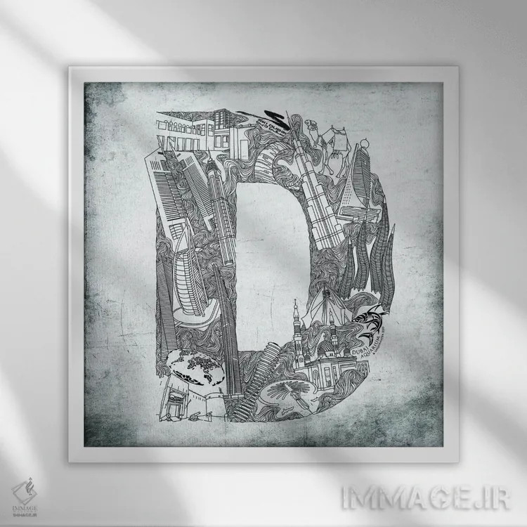 تابلو دبی اثر فایو بای فایو کالکتیو - نمای قابدار سفید