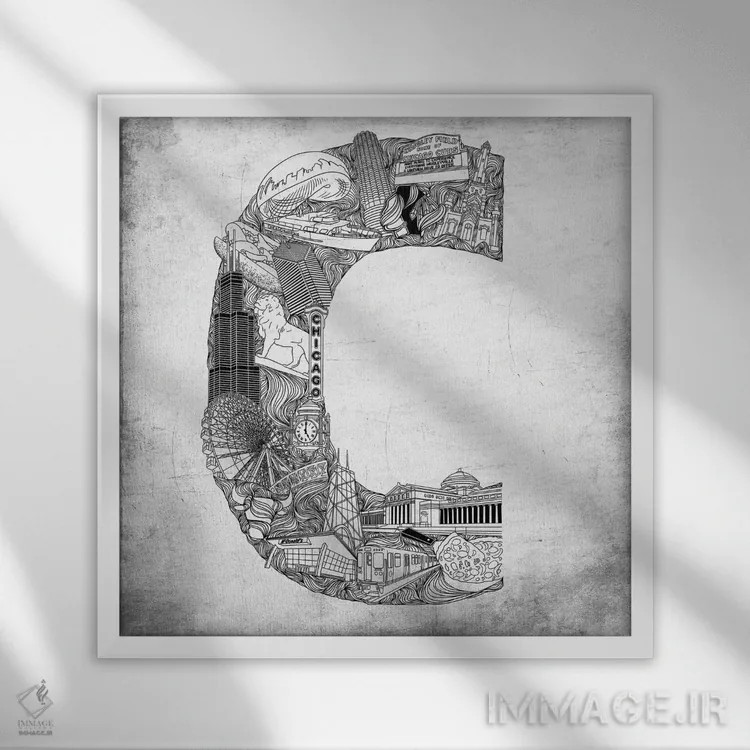 تابلو شیکاگو اثر فایو بای فایو کالکتیو - نمای قابدار سفید