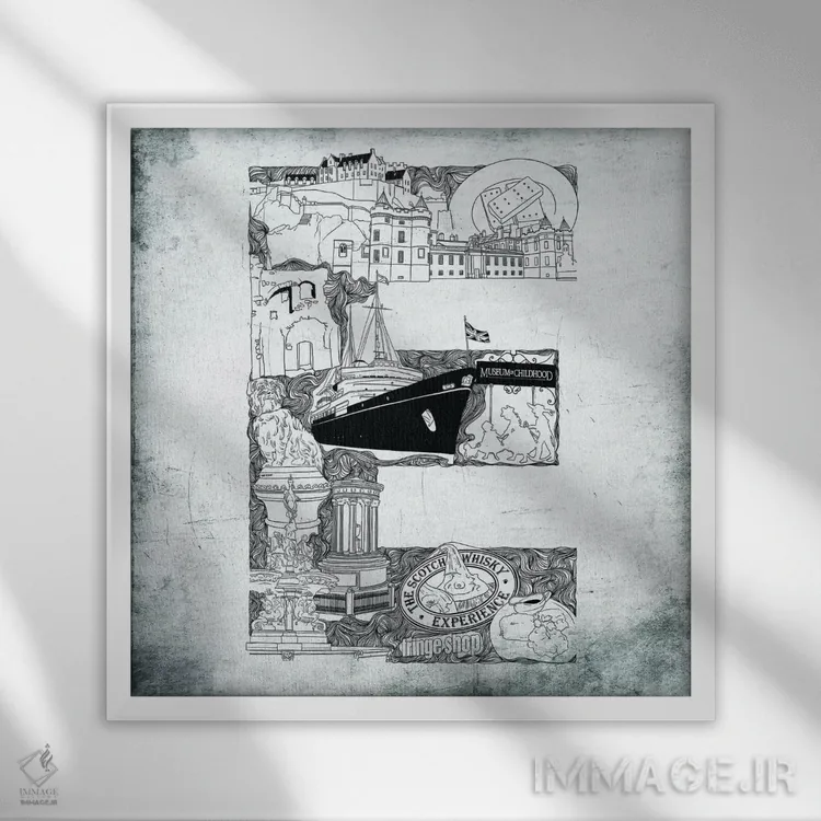 تابلو اباوربرو اثر فایو بای فایو کالکتیو - نمای قابدار سفید