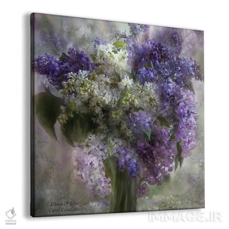تابلو یاسهای بنفش عشق اثر کارول کاوالاریس - نمای پرسپکتیو محصول