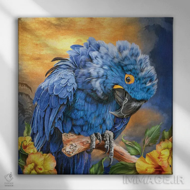 تابلو سنبل در میان ختمی اثر کارول کاوالاریس - نمای روبهرو روی دیوار