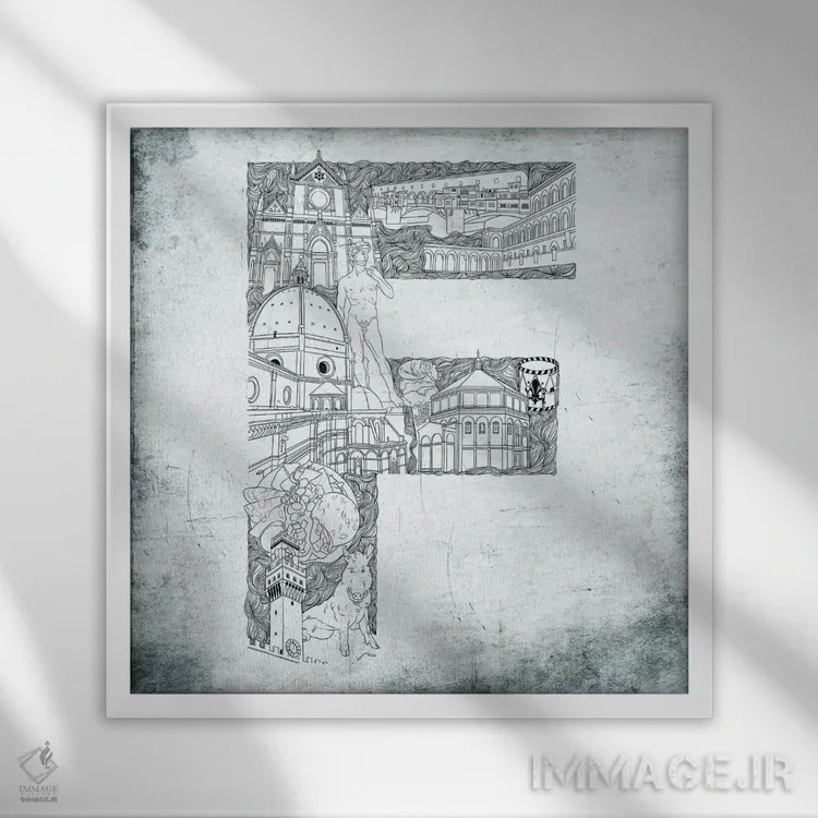 تابلو فلورانس اثر فایو بای فایو کالکتیو - نمای قابدار سفید