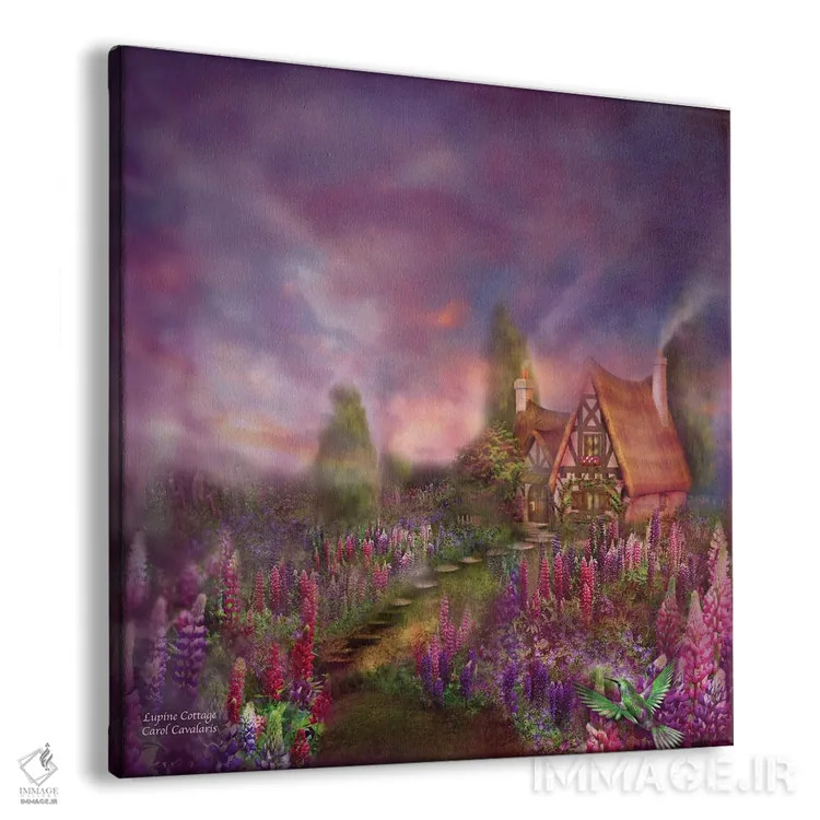 تابلو کلبهٔ لوپین (گیاه) اثر کارول کاوالاریس - نمای پرسپکتیو محصول