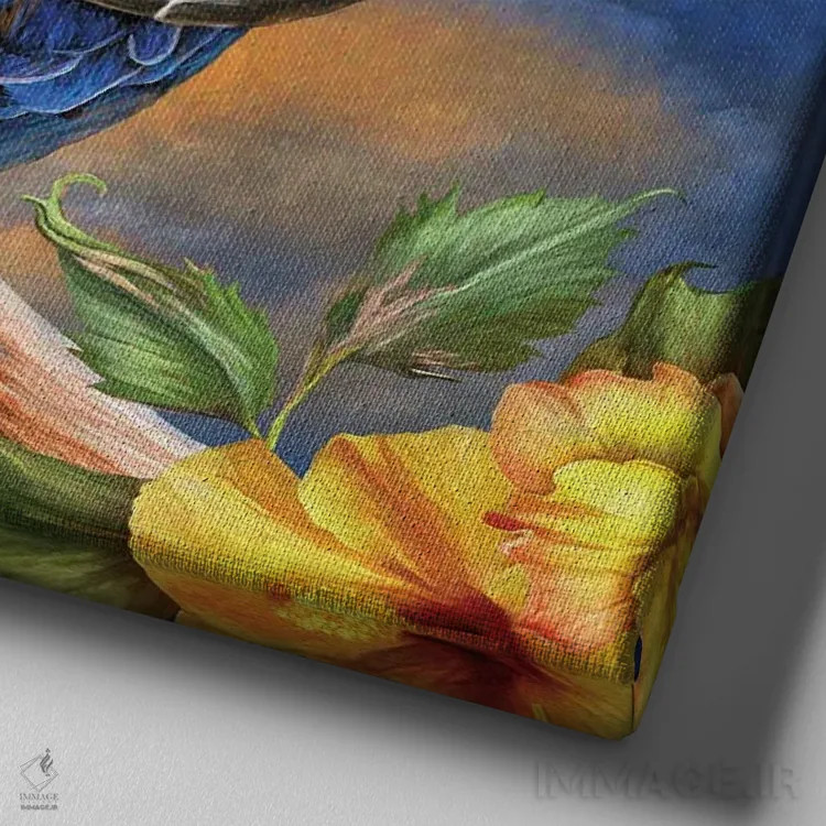 تابلو سنبل در میان ختمی اثر کارول کاوالاریس - نمای نزدیک بافت بوم