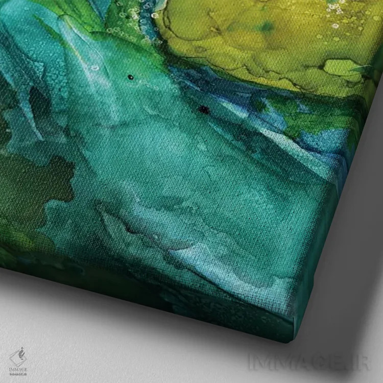 تابلو امواج دلفین اثر کارول کاوالاریس - نمای نزدیک بافت بوم