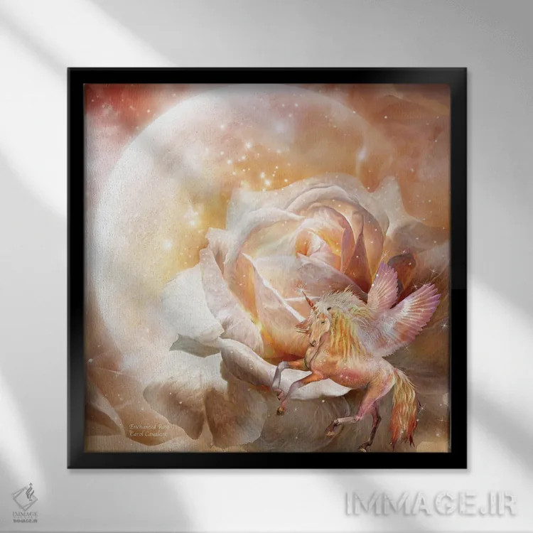تابلو رز افسونشده اثر کارول کاوالاریس - نمای قابدار مشکی