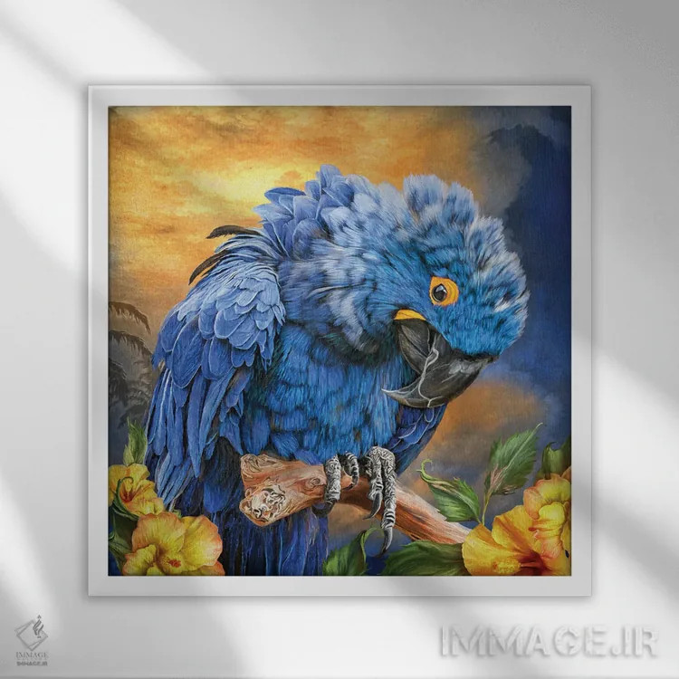 تابلو سنبل در میان ختمی اثر کارول کاوالاریس - نمای قابدار سفید