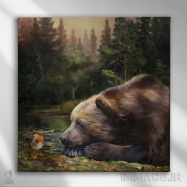 تابلو نمای خرس (زاویهٔ دید خرس) اثر کارول کاوالاریس - نمای روبهرو روی دیوار