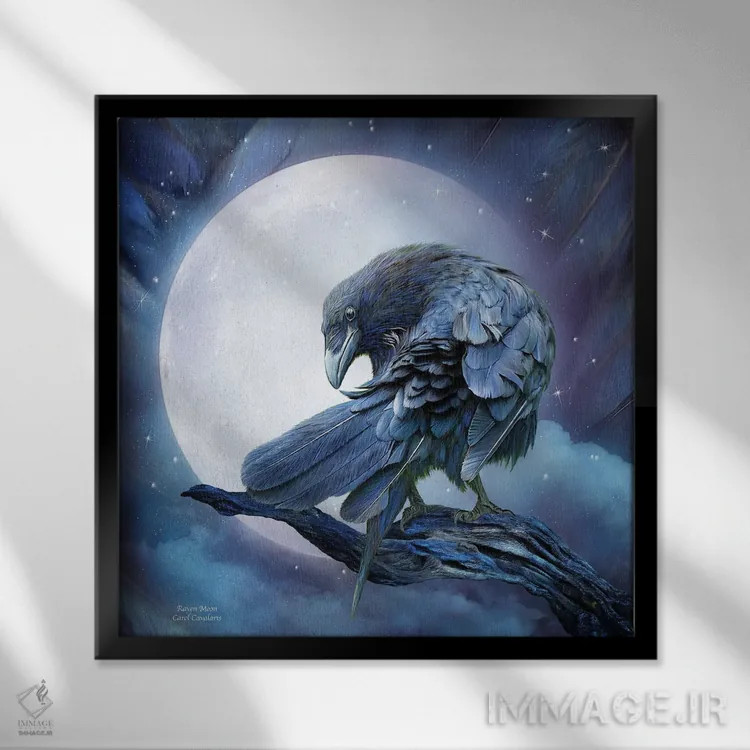 تابلو ماه زاغ اثر کارول کاوالاریس - نمای قابدار مشکی