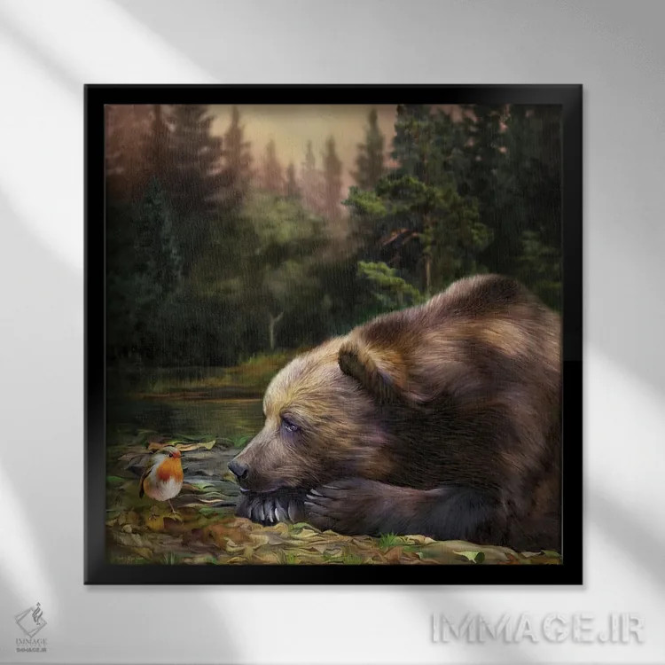 تابلو نمای خرس (زاویهٔ دید خرس) اثر کارول کاوالاریس - نمای قابدار مشکی