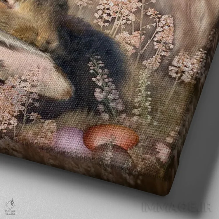 تابلو رویاهای خرگوش اثر کارول کاوالاریس - نمای نزدیک بافت بوم