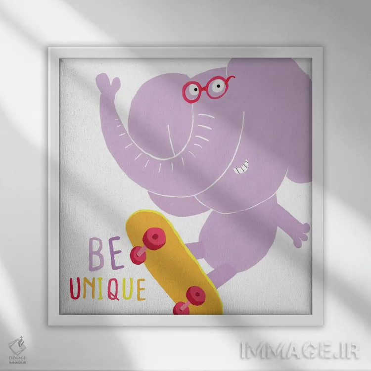 تابلو منحصربهفرد باش اثر کارلا دالی - نمای قابدار سفید