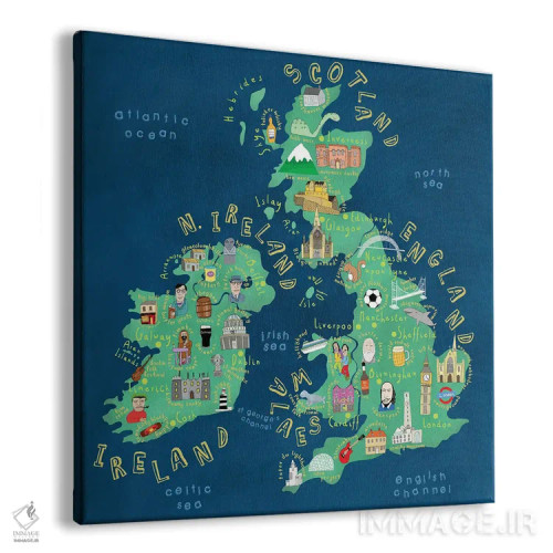 تابلو انگلیس و ایرلند اثر کارلا دالی - نمای پرسپکتیو محصول