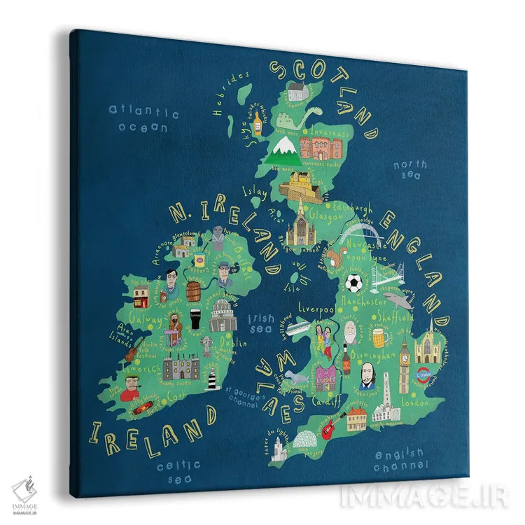 تابلو انگلیس و ایرلند اثر کارلا دالی - نمای پرسپکتیو محصول