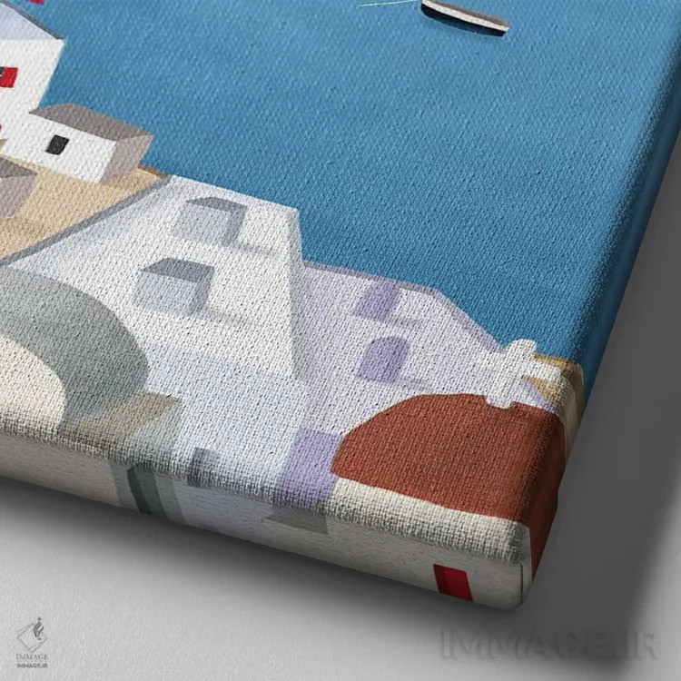 تابلو یونان، میکونوس اثر کارلا دالی - نمای نزدیک بافت بوم