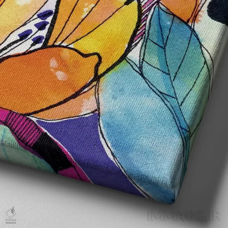 تابلو باغ سورئال اثر کایِنا بلانکا - نمای نزدیک بافت بوم