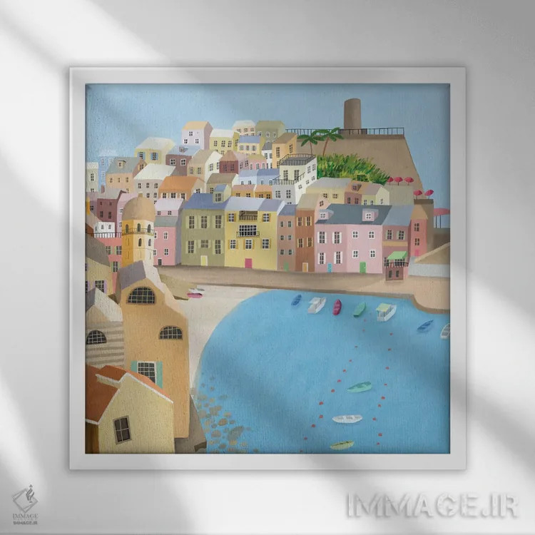 تابلو ورناتزا ایتالیا اثر کارلا دالی - نمای قابدار سفید