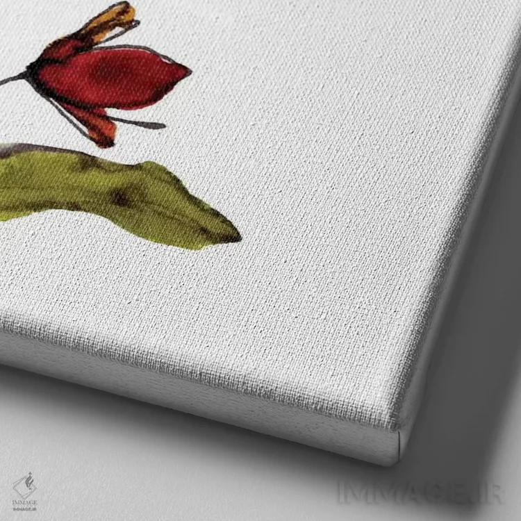 تابلو خرزهره نارنجی اثر کایِنا بلانکا - نمای نزدیک بافت بوم