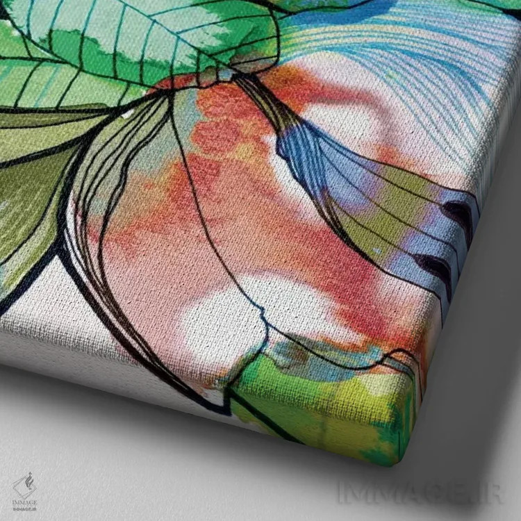 تابلو باغ فانتزی اثر کایِنا بلانکا - نمای نزدیک بافت بوم