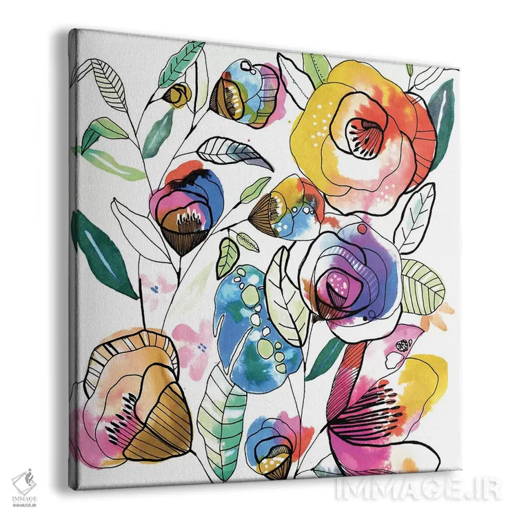 تابلو گلهای رنگارنگ اثر کایِنا بلانکا - نمای پرسپکتیو محصول