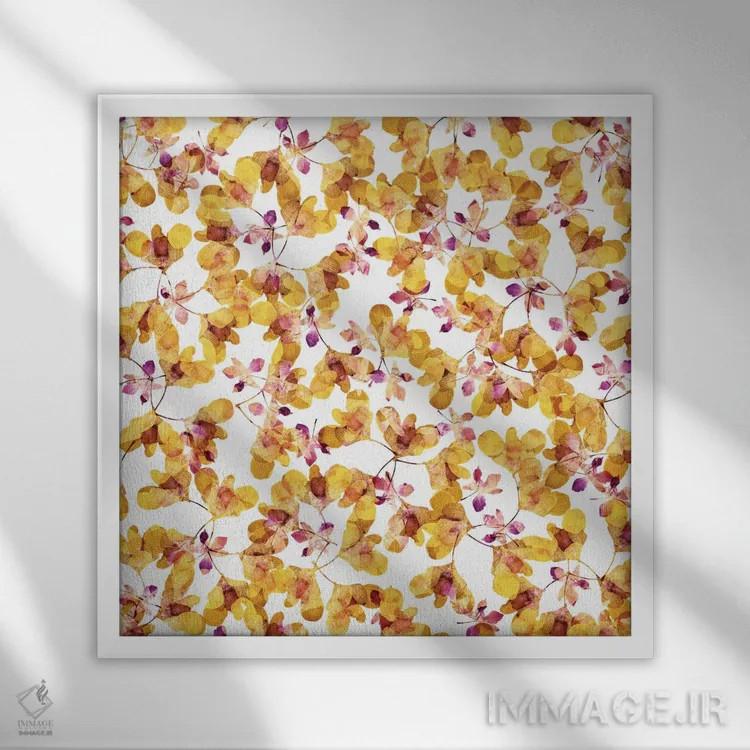 تابلو طرح پاییزی اثر کایِنا بلانکا - نمای قابدار سفید