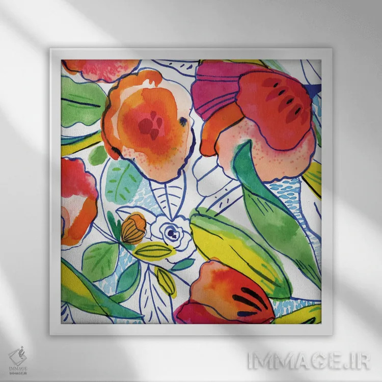 تابلو تروپیکالیا اثر کایِنا بلانکا - نمای قابدار سفید