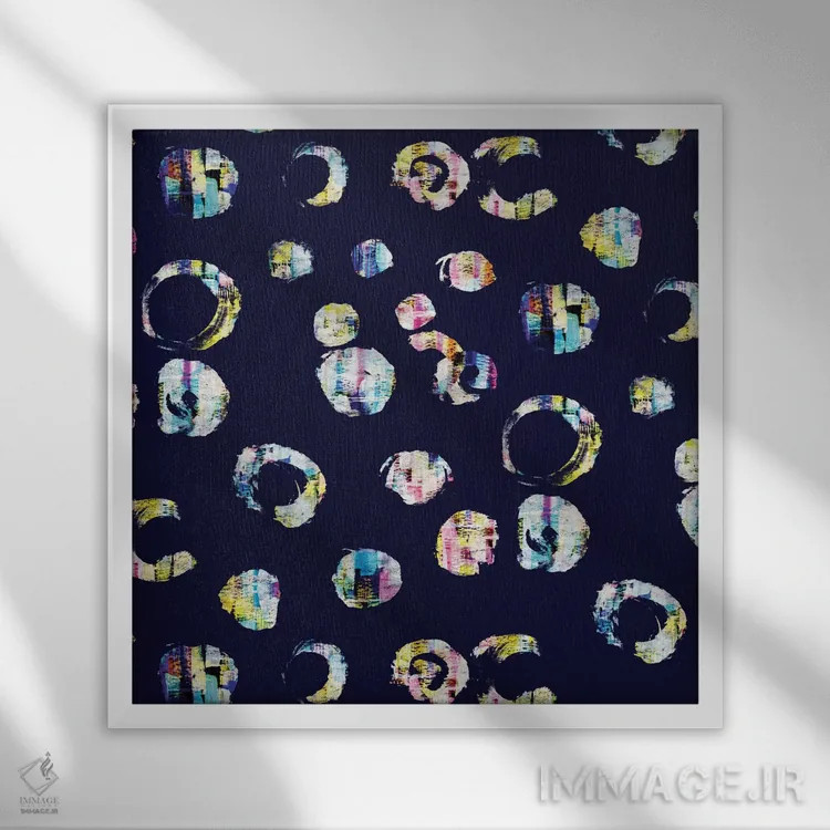 تابلو انتزاعی (آبستره) اثر کایِنا بلانکا - نمای قابدار سفید