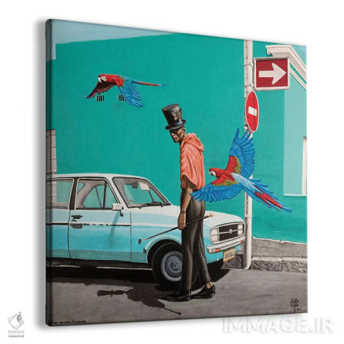 تابلو خارج از خانهٔ فیروزهای (پرتغالی) اثر کریستین بییر - نمای پرسپکتیو محصول