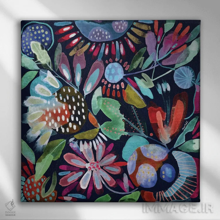 تابلو بوم گلها (قسمت سوم) اثر کایِنا بلانکا - نمای روبهرو روی دیوار