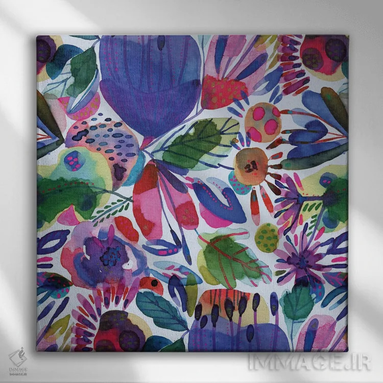 تابلو بوم گلها (قسمت دوم) اثر کایِنا بلانکا - نمای روبهرو روی دیوار