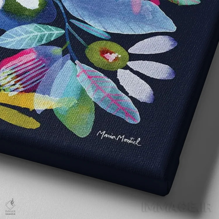 تابلو بوم گلها (قسمت اول) اثر کایِنا بلانکا - نمای نزدیک بافت بوم