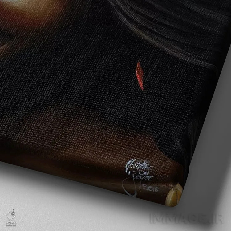 تابلو فرزند طبیعت اثر کریستین بییر - نمای نزدیک بافت بوم