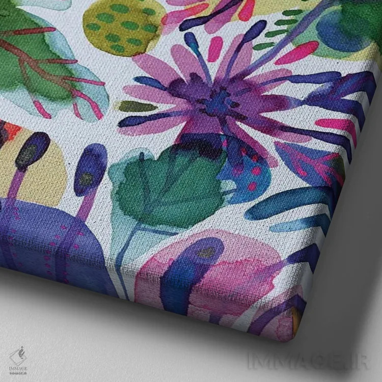 تابلو بوم گلها (قسمت دوم) اثر کایِنا بلانکا - نمای نزدیک بافت بوم