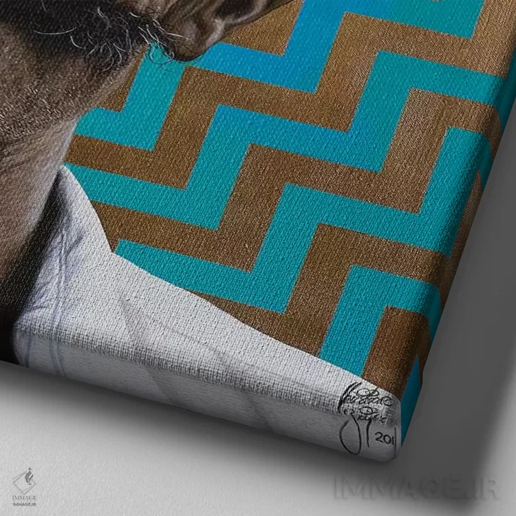 تابلو پسربچهٔ چشمان وحشی اثر کریستین بییر - نمای نزدیک بافت بوم