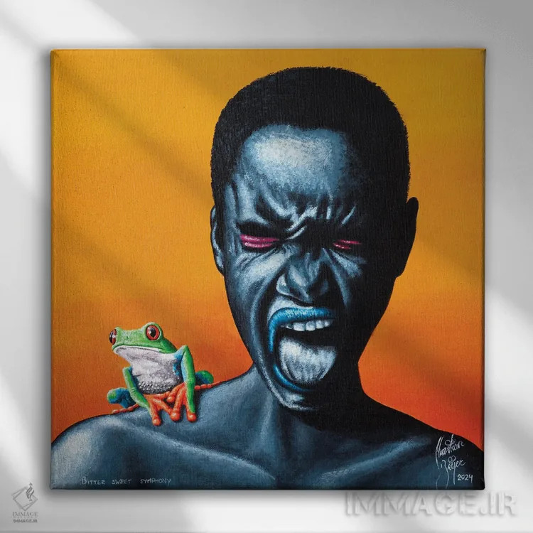 تابلو تلخ و شیرین اثر کریستین بییر - نمای روبهرو روی دیوار