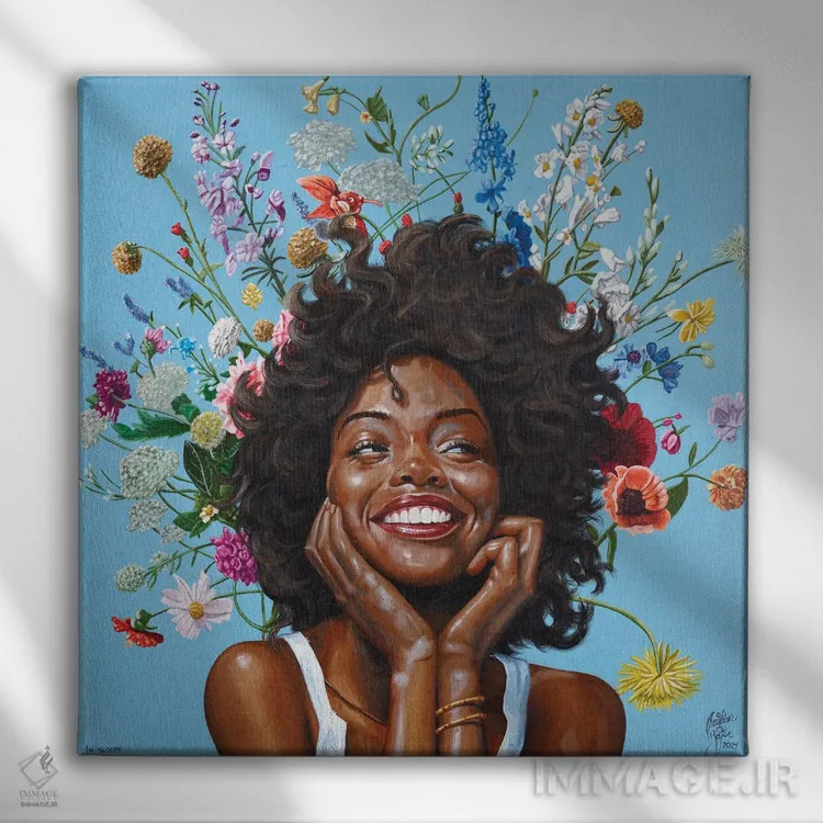 تابلو در شکوفه اثر کریستین بییر - نمای روبهرو روی دیوار