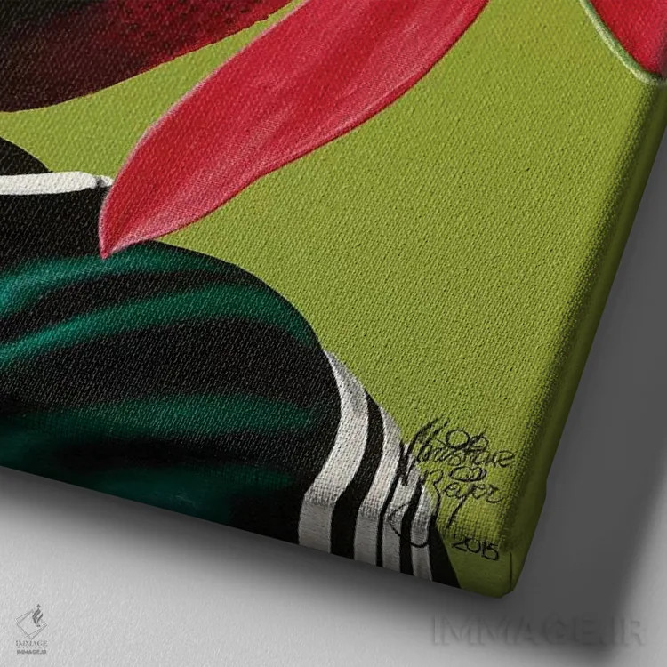 تابلو عاشق مادرزاد اثر کریستین بییر - نمای نزدیک بافت بوم