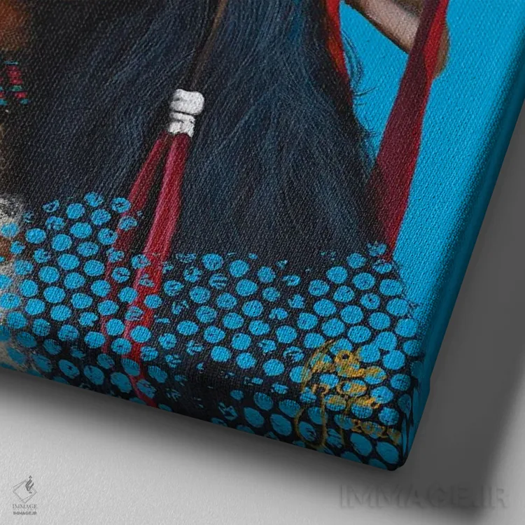 تابلو وقتی انسان از طبیعت دور میشود قلبش سخت میشود اثر کریستین بییر - نمای نزدیک بافت بوم