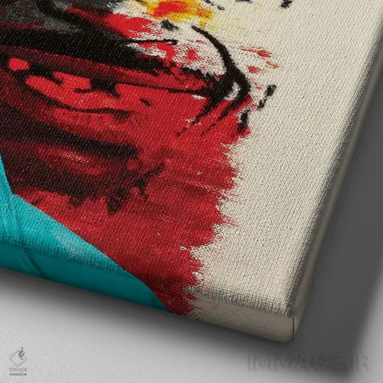 تابلو خودت را شاداب کن اثر کریستین بییر - نمای نزدیک بافت بوم