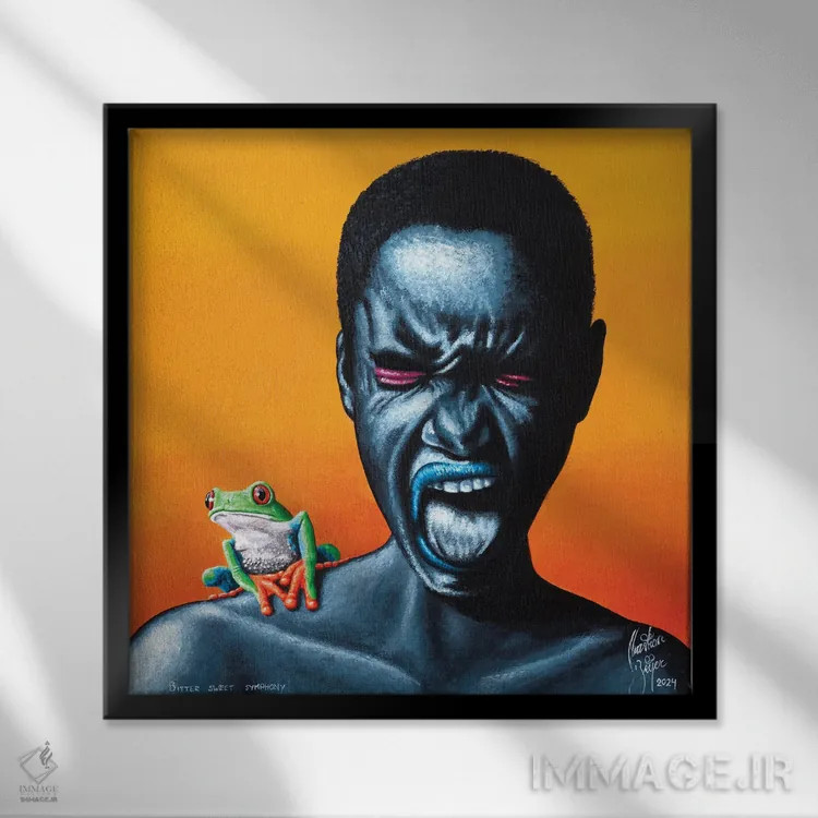 تابلو تلخ و شیرین اثر کریستین بییر - نمای قابدار مشکی