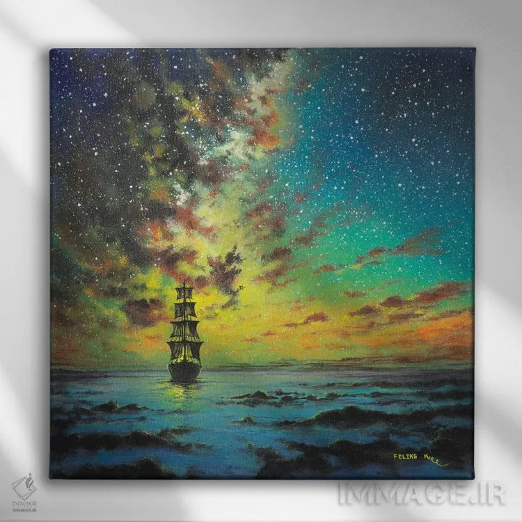 تابلو ملوانی آرام اثر کالر بای فلیکز (نام هنرمند) - نمای روبهرو روی دیوار