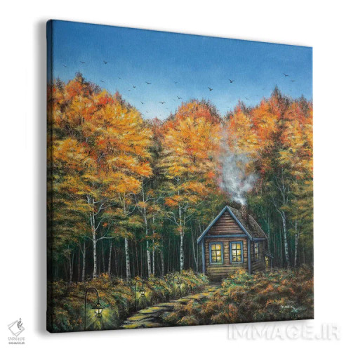 تابلو کلبهٔ پاییزی اثر کالر بای فلیکز (نام هنرمند) - نمای پرسپکتیو محصول