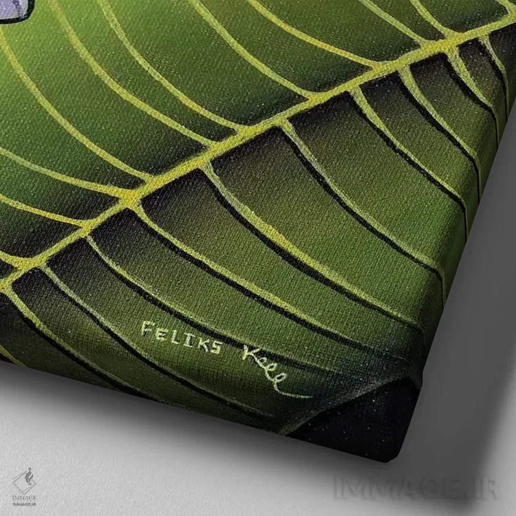 تابلو گیاهان مناطق گرمسیری اثر کالر بای فلیکز (نام هنرمند) - نمای نزدیک بافت بوم