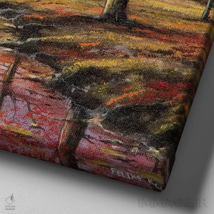 تابلو آن وقت سال اثر کالر بای فلیکز (نام هنرمند) - نمای نزدیک بافت بوم