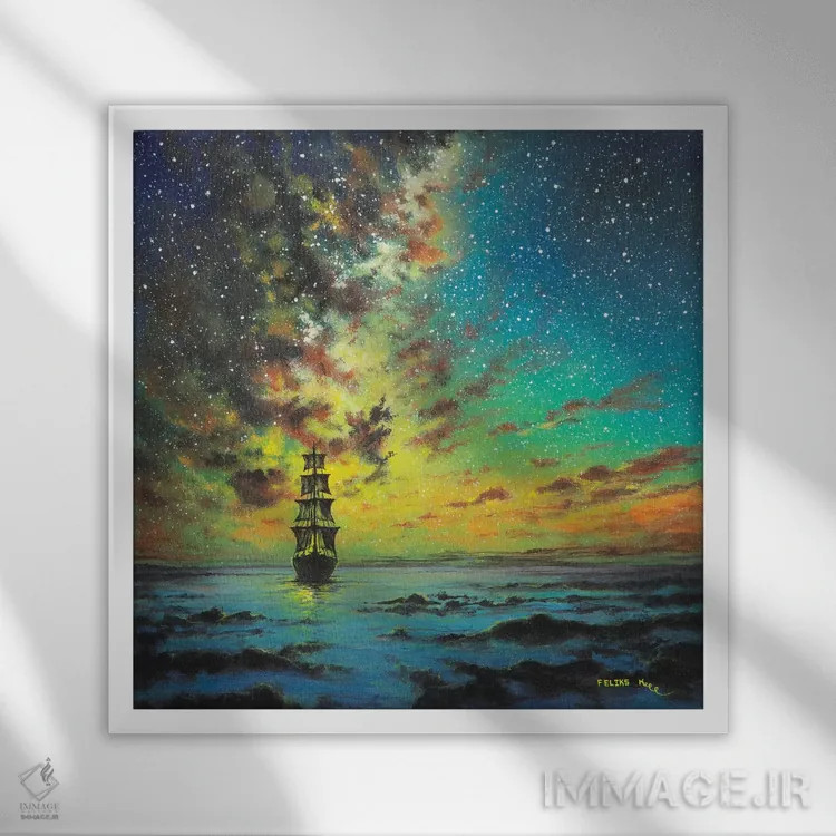 تابلو ملوانی آرام اثر کالر بای فلیکز (نام هنرمند) - نمای قابدار سفید