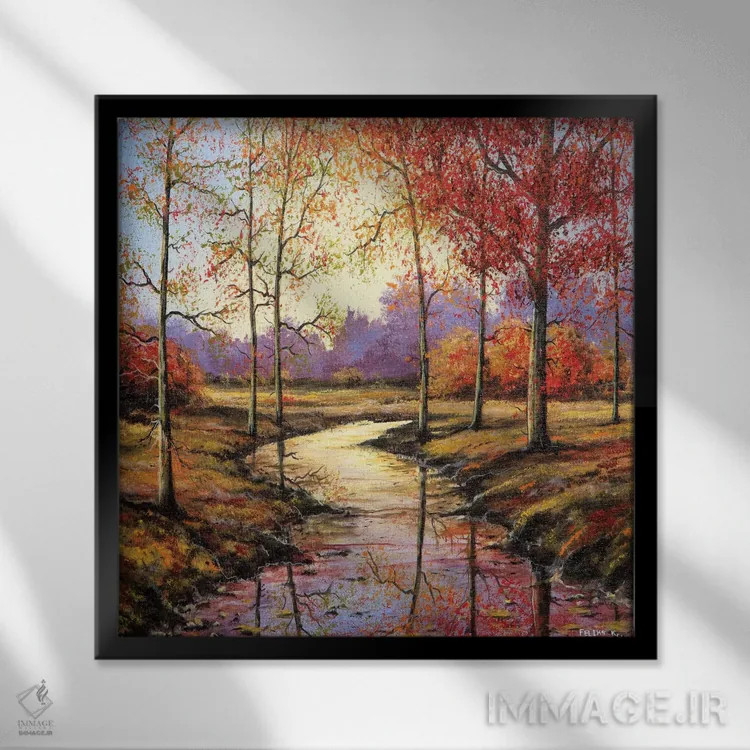 تابلو آن وقت سال اثر کالر بای فلیکز (نام هنرمند) - نمای قابدار مشکی